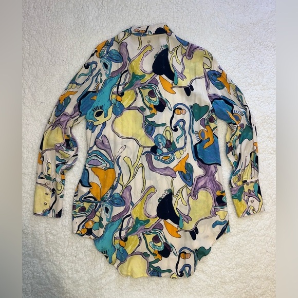 NWT Numph Nuninna Shirt Abstract Print Blouse Size Small - Picture 2 of 7